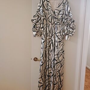 Elegant Black and White Women's Dress